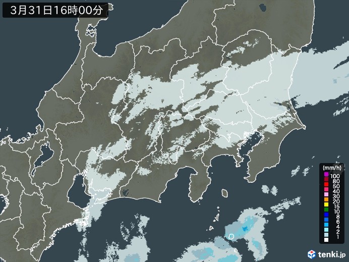 関東・甲信地方の過去の雨雲レーダー(2025年03月31日) - 日本 関東・甲信地方の過去の雨雲レーダー(2025年03月31日) - 日本