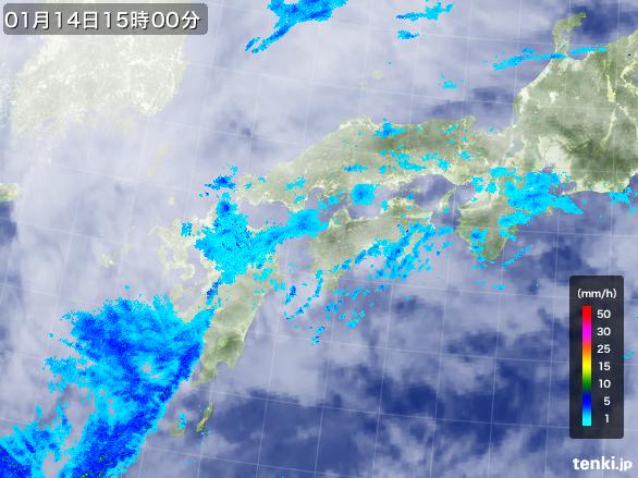 実況天気図(2015年01月14日)