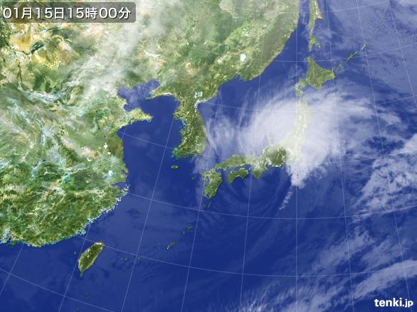 実況天気図(2015年01月15日)