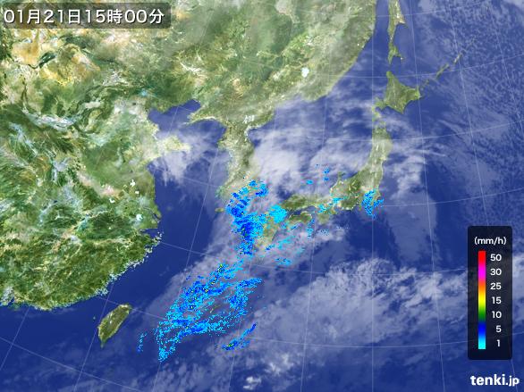 実況天気図(2015年01月21日)