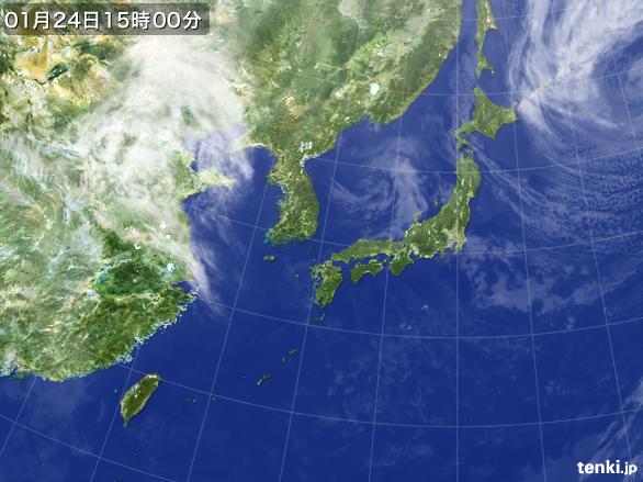 実況天気図(2015年01月24日)