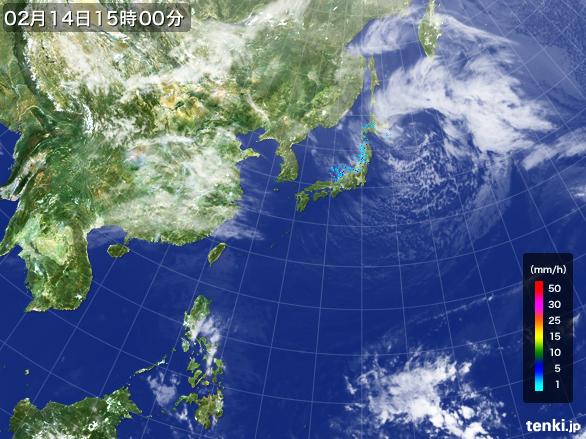 実況天気図(2015年02月14日)