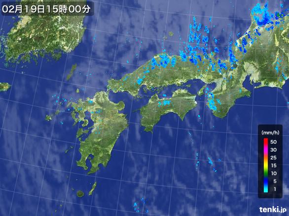 実況天気図(2015年02月19日)