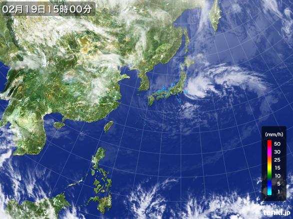 実況天気図(2015年02月19日)