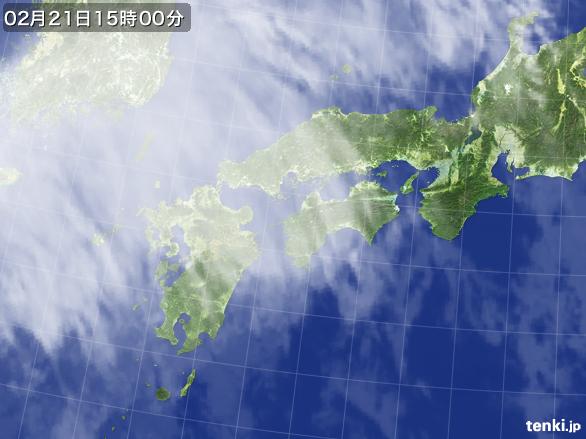 実況天気図(2015年02月21日)