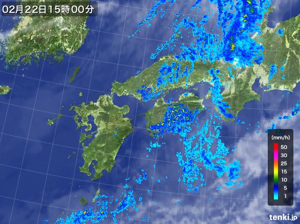 実況天気図(2015年02月22日)