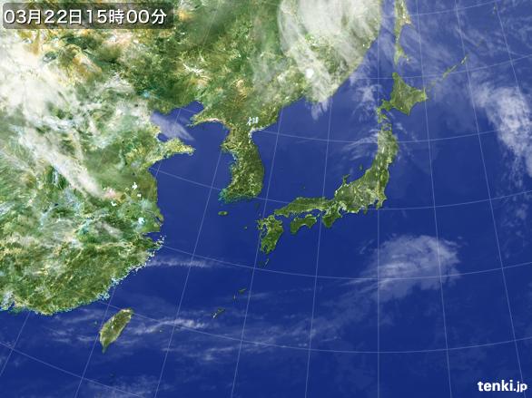 実況天気図(2015年03月22日)