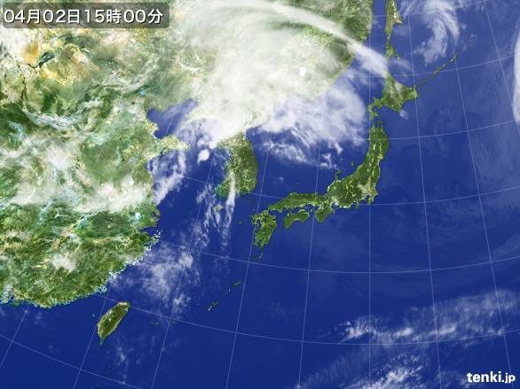 実況天気図(2015年04月02日)