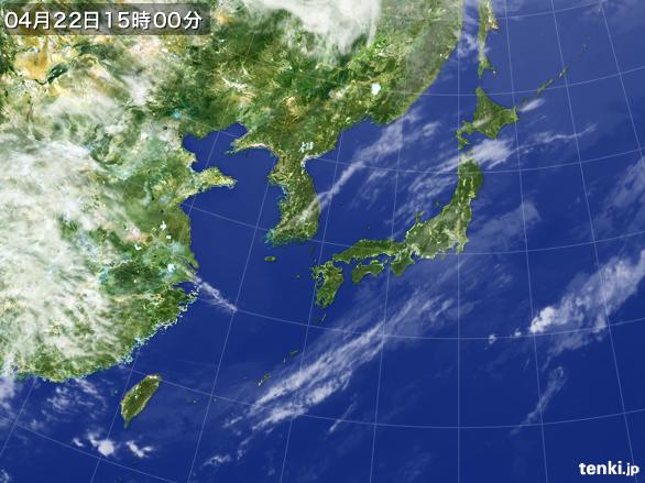 実況天気図(2015年04月22日)