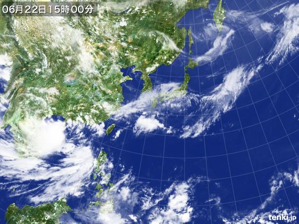 実況天気図(2015年06月22日)