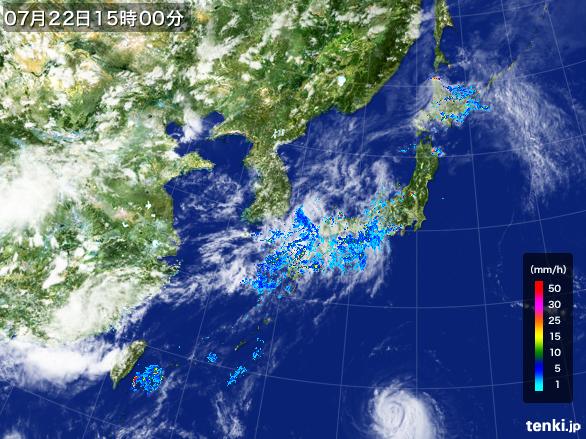 実況天気図(2015年07月22日)