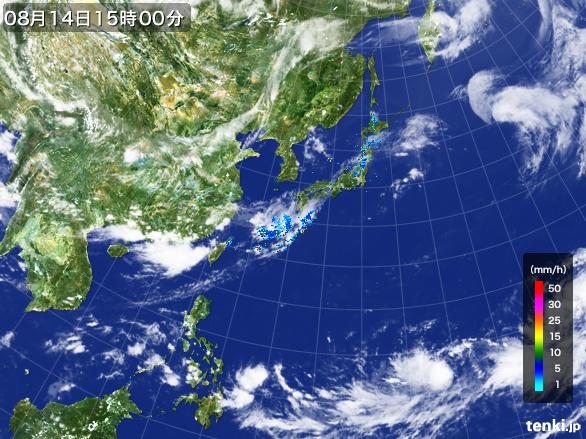 実況天気図(2015年08月14日)