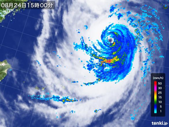 実況天気図(2015年08月24日)