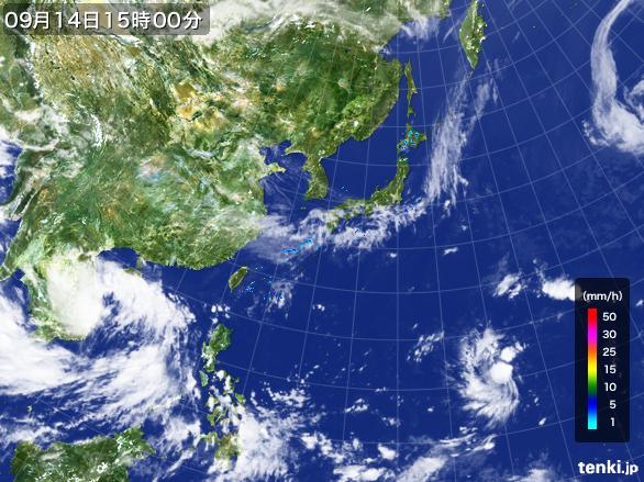 実況天気図(2015年09月14日)