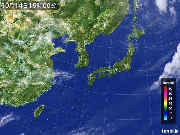 実況天気図(2015年10月14日)