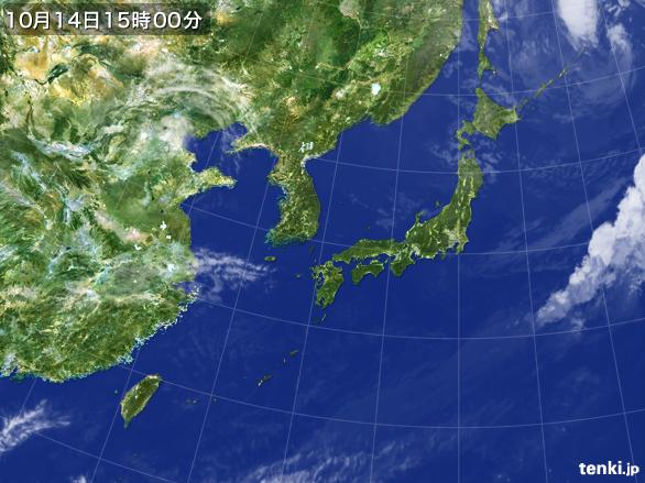 実況天気図(2015年10月14日)