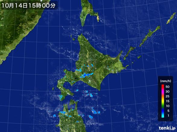 実況天気図(2015年10月14日)