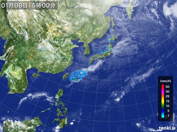 実況天気図(2016年01月08日)