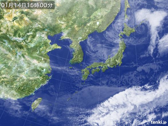 実況天気図(2016年01月14日)