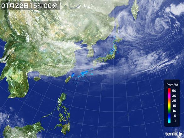 実況天気図(2016年01月22日)