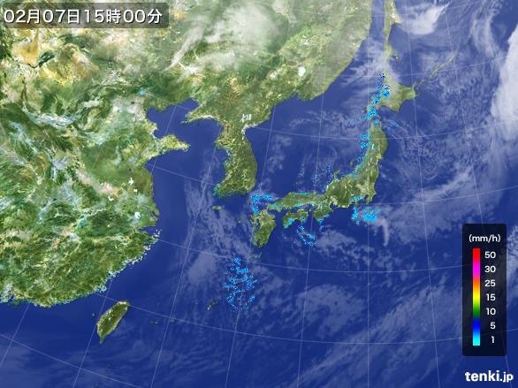 実況天気図(2016年02月07日)