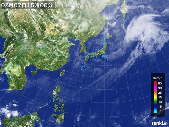 実況天気図(2016年02月07日)