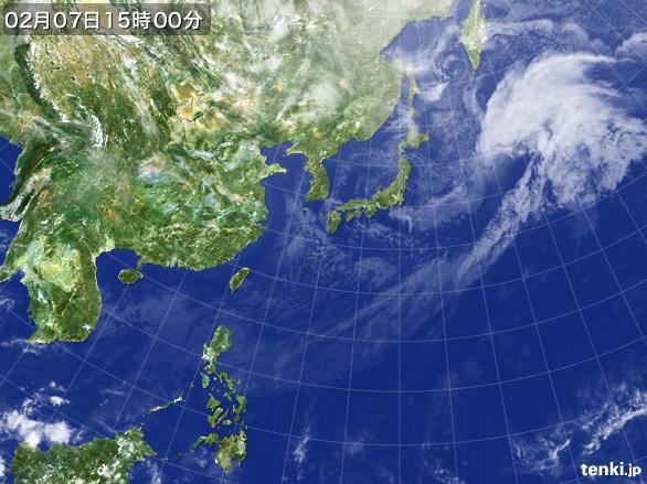 実況天気図(2016年02月07日)