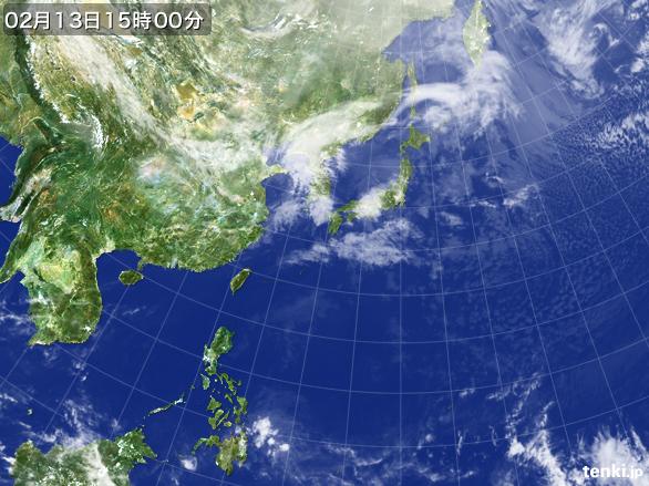 実況天気図(2016年02月13日)