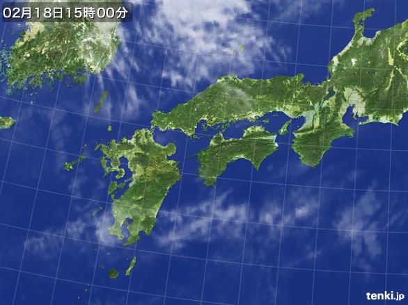 実況天気図(2016年02月18日)