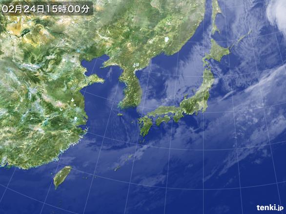 実況天気図(2016年02月24日)