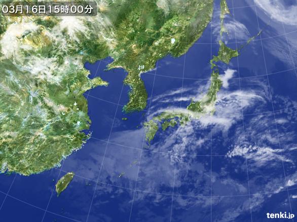 実況天気図(2016年03月16日)