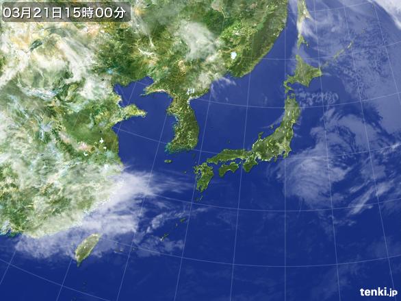 実況天気図(2016年03月21日)