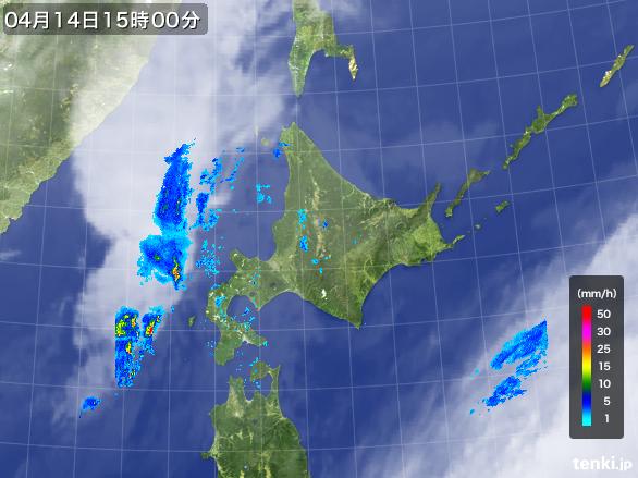 実況天気図(2016年04月14日)