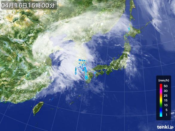 実況天気図(2016年04月16日)