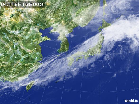 実況天気図(2016年04月18日)