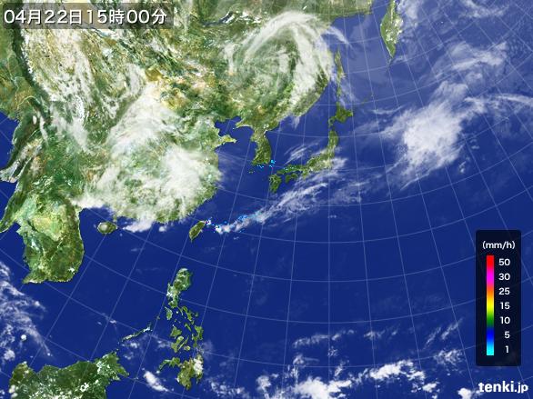 実況天気図(2016年04月22日)