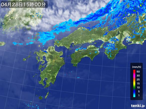 実況天気図(2016年04月28日)
