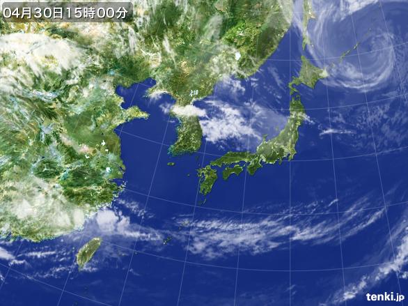 実況天気図(2016年04月30日)