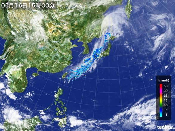 実況天気図(2016年05月16日)