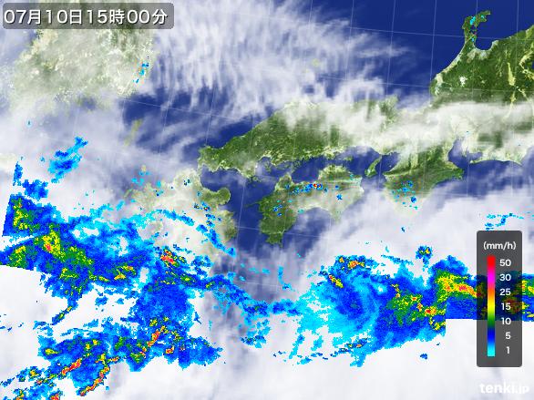 実況天気図(2016年07月10日)