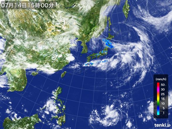 実況天気図(2016年07月14日)