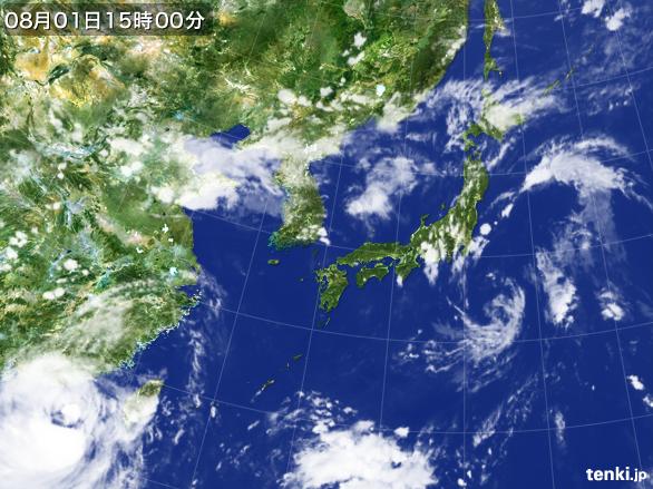 実況天気図(2016年08月01日)