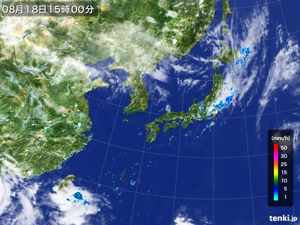 実況天気図(2016年08月18日)