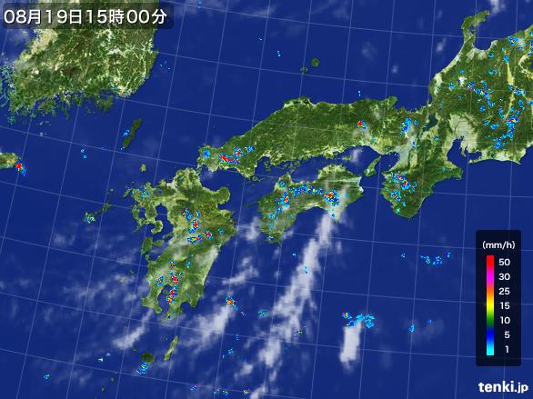 実況天気図(2016年08月19日)