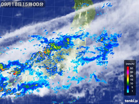 実況天気図(2016年09月18日)