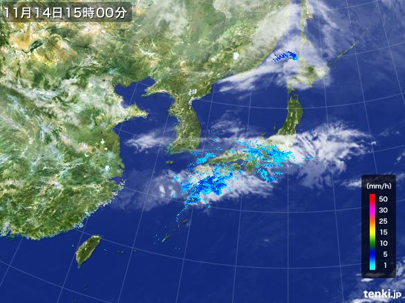 実況天気図(2016年11月14日)