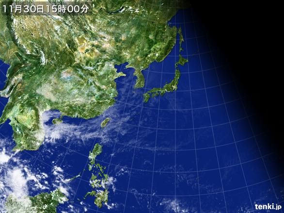 実況天気図(2016年11月30日)