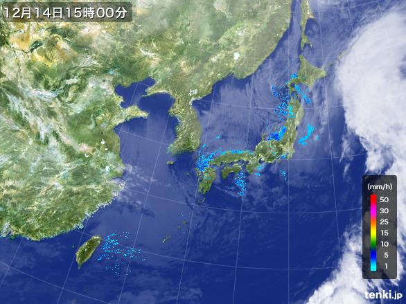 実況天気図(2016年12月14日)