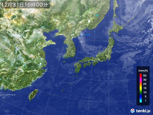 実況天気図(2016年12月31日)
