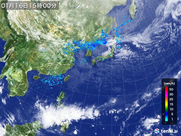 実況天気図(2017年01月16日)